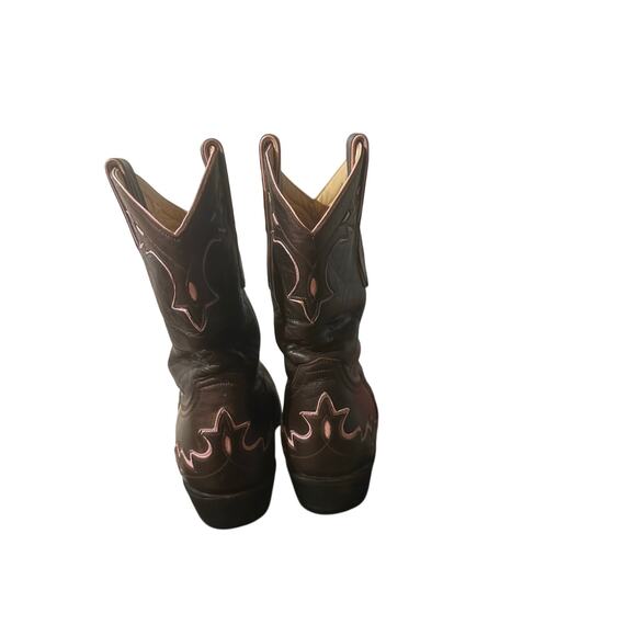 Vintage Old Gringo Women’s 10 B Chocolate Pink Leather Cowboy Boots Embroidered - Picture 6 of 8